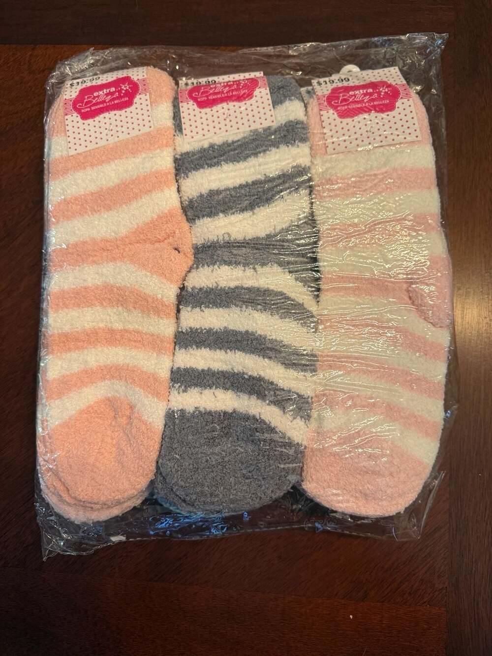 Extra Belleza Striped Fuzzy Socks Pack of 12 One Size